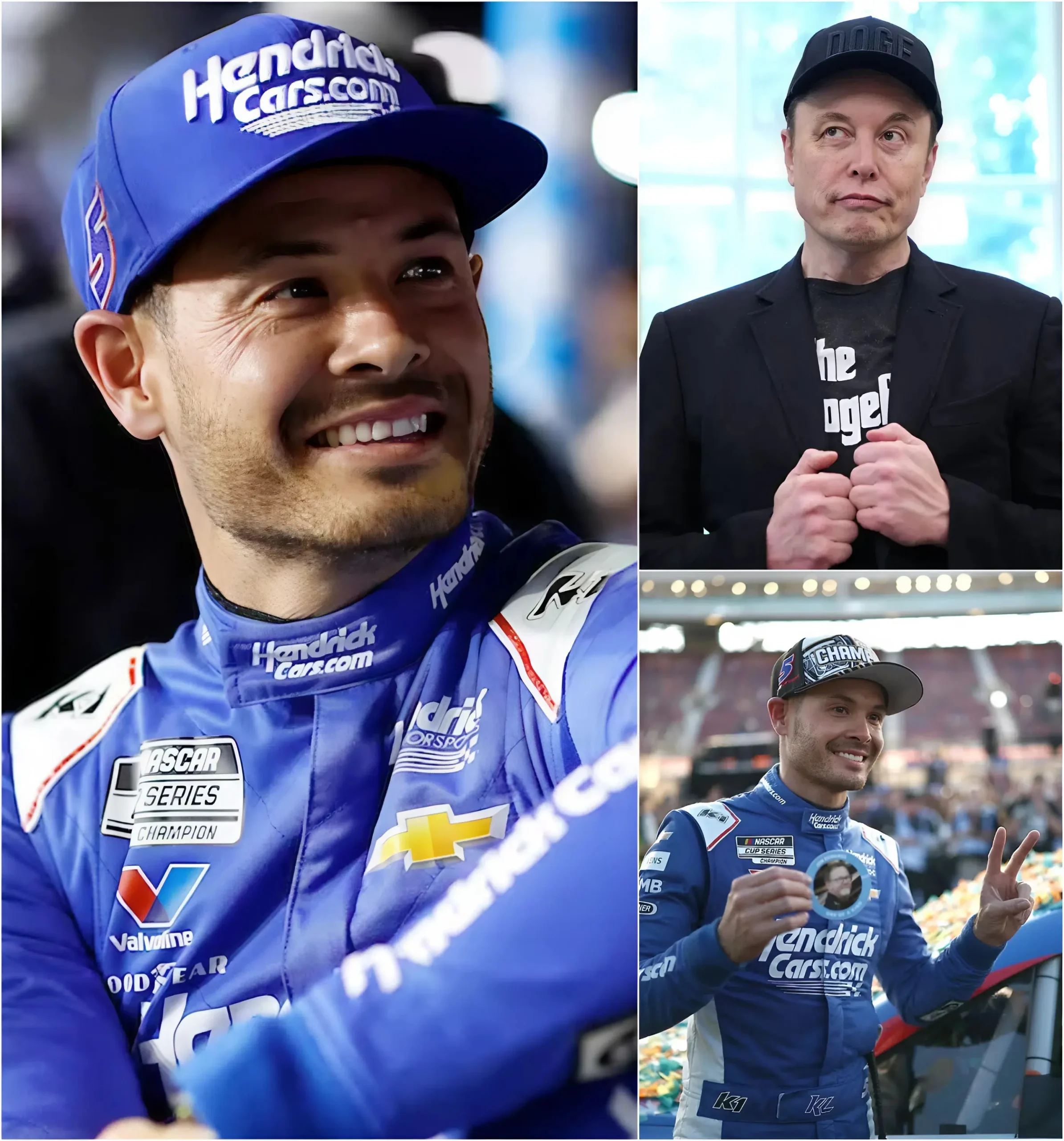 Cover Image for “YOU’RE ABOUT TO BECOME TESLA’S NASCAR LEGEND.” Elon Musk — head of the world’s biggest tech empire — has rocked the entire racing world with a stunning announcement: a $1 billion upfront investment plus $500 million every year in a massive multi-billion, 10-year partnership that elevates Kyle Larson to co-owner status and positions him as the central force behind Tesla’s future in motorsport.